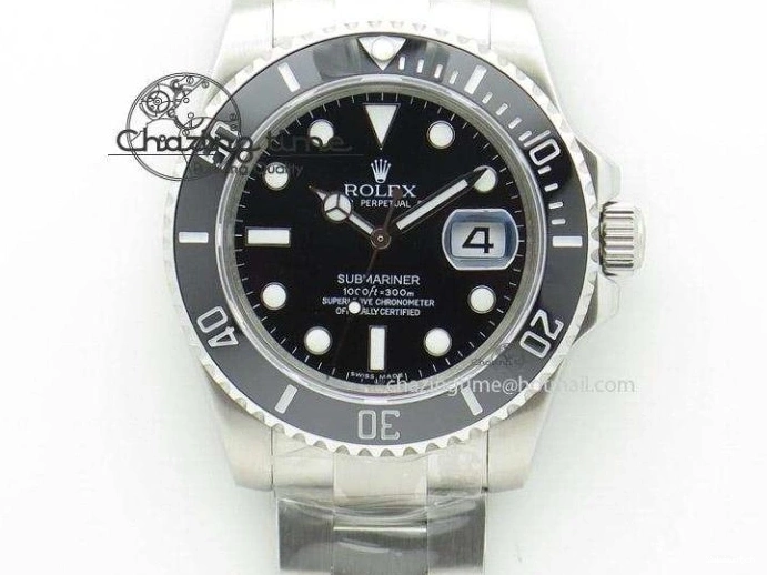 116610 Best 1:1 Edition Submariner 904L Bracelet Case SS Black SA3135 GMF And LN Ceramic 0111